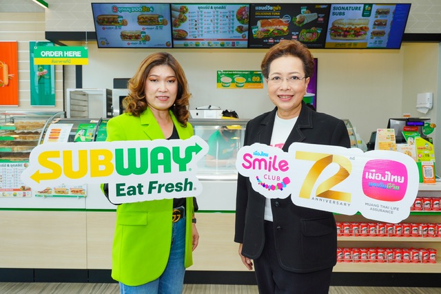 เมืองไทยประกันชีวิต ฉลองครบรอบ 72 ปี จับมือ Subwayเสิร์ฟอาหารสุขภาพดี ไขมันต่ำ แก่สมาชิกเมืองไทยสไมล์คลับ