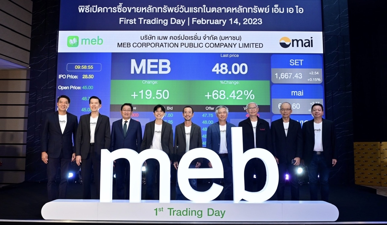MEB ผู้นำ E-Book เปิดเทรดวันแรกทะยาน 57.89%