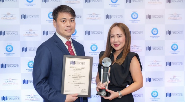 บลจ. เอไอเอ (ประเทศไทย) คว้ารางวัล Most Innovative New Asset Management Company ประจำปี 2565 จากนิตยสาร International Finance