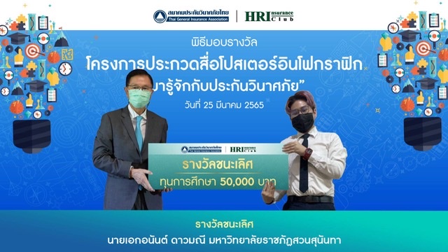 สมาคมประกันวินาศภัยไทย ประกาศผลการประกวดสื่อโปสเตอร์อินโฟกราฟิก