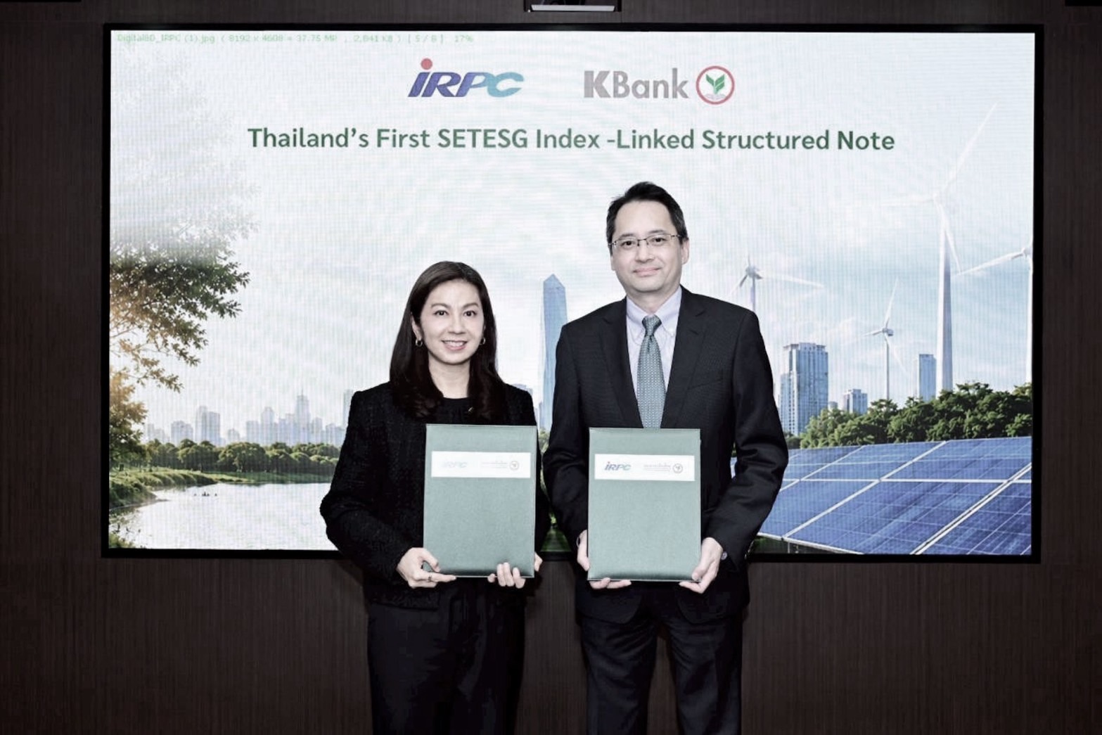 กสิกรไทยเปิดตัวนวัตกรรมการเงินอ้างอิงดัชนี SETESG ครั้งแรกในไทย โดย IRPC เป็นผู้ลงทุน เพื่อร่วมขับเคลื่อนตลาดทุนสู่ความยั่งยืน