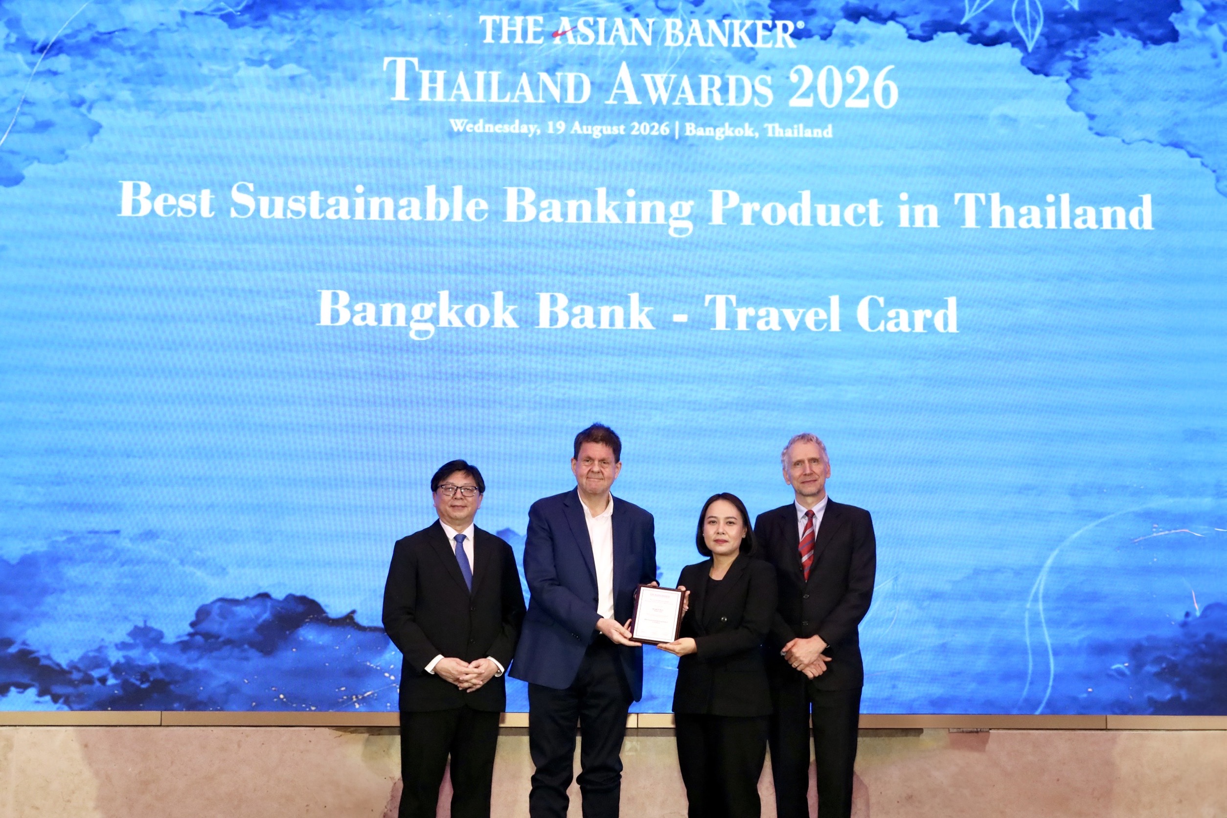 ธนาคารกรุงเทพ คว้ารางวัลยอดเยี่ยม ‘Best Sustainable Banking Product in Thailand’ตอกย้ำความสำเร็จ ‘Bangkok Bank Travel Card’ บนเวที The Asian Banker Thailand Awards 2026