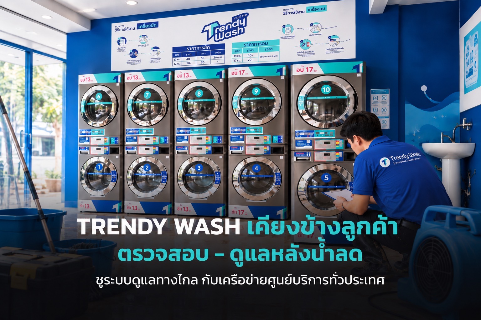 TRENDY WASH เคียงข้างลูกค้าและแฟรนไชส์ซี รับมือน้ำท่วมชูระบบดูแลทางไกล กับเครือข่ายศูนย์บริการทั่วประเทศ