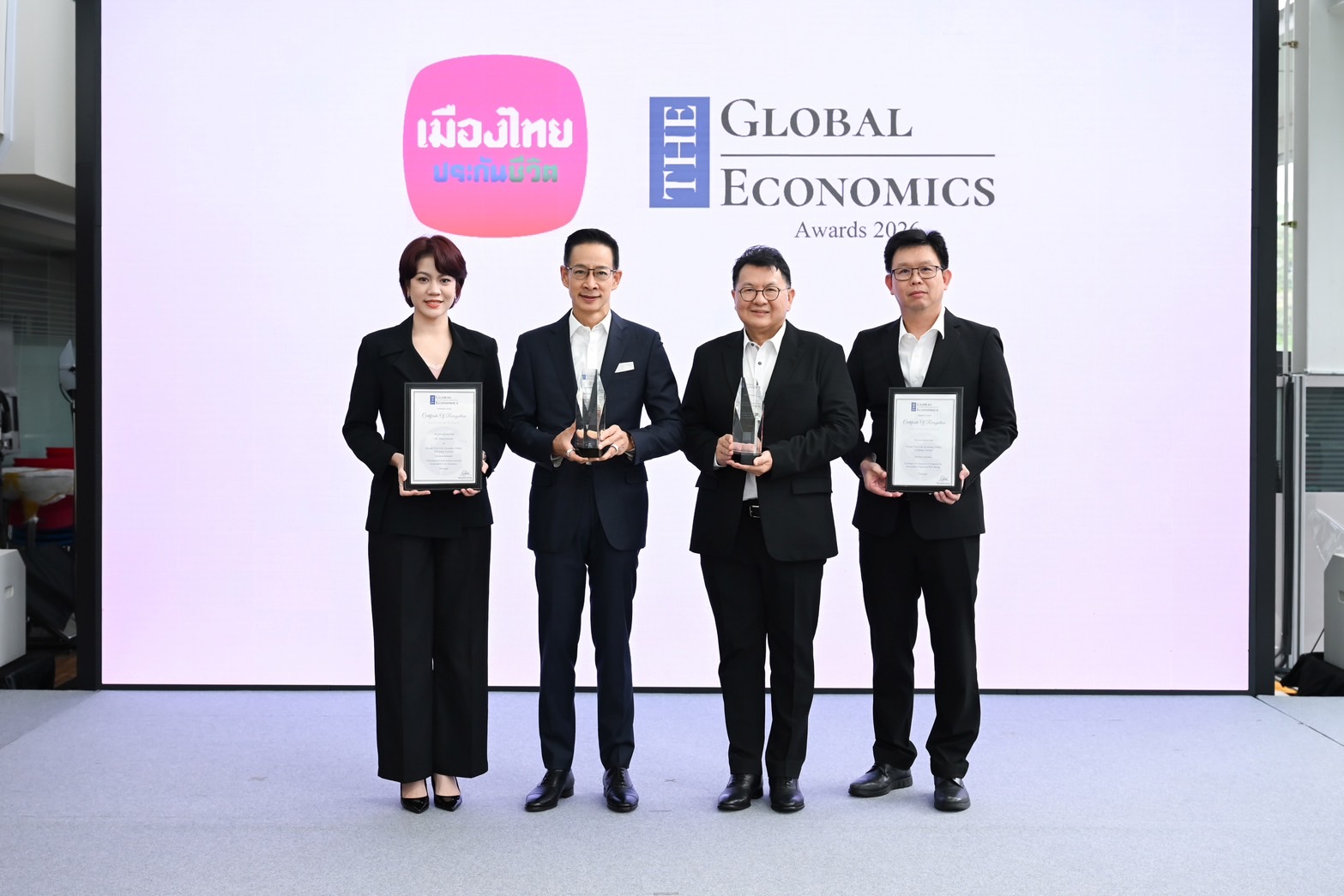 เมืองไทยประกันชีวิต คว้า 2 รางวัลใหญ่ระดับสากล จาก The Global Economic Awards 2026 ตอกย้ำความเป็นผู้นำด้านความยั่งยืนและการสร้างความสุขอย่างแท้จริง