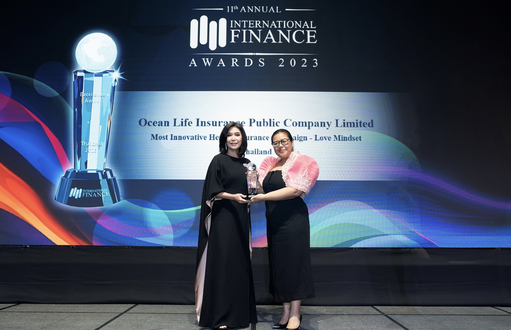 OCEAN LIFE ไทยสมุทร คว้ารางวัล Most Innovative Health Insurance Campaign จากการใช้ LOVE MINDSET สร้างสรรค์นวัตกรรมประกันสุขภาพครบวงจร ในงาน Celebrating Excellence International Finance Awards 2023