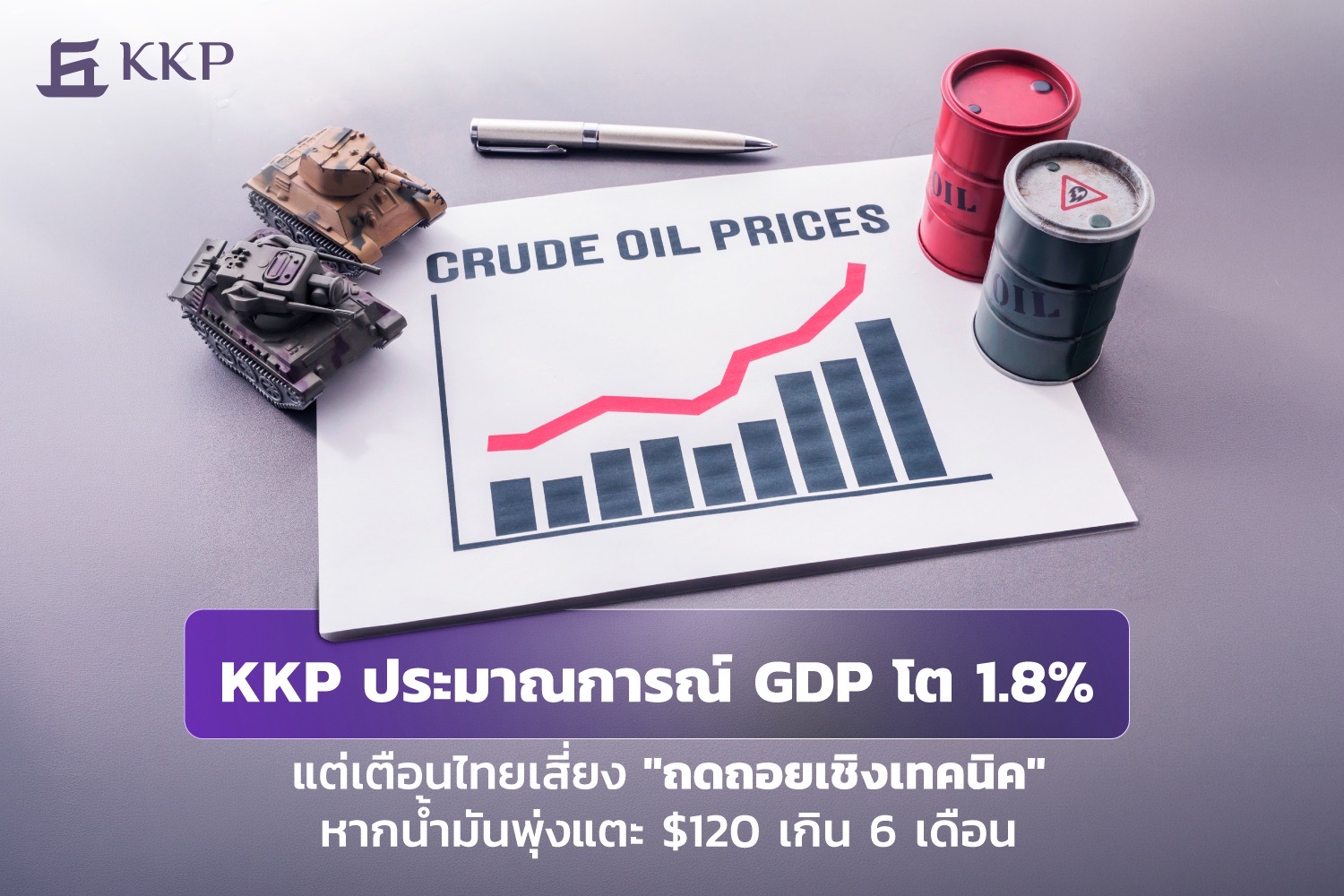KKP ประมาณการณ์ GDP โต 1.8% แต่เตือนไทยเสี่ยง 