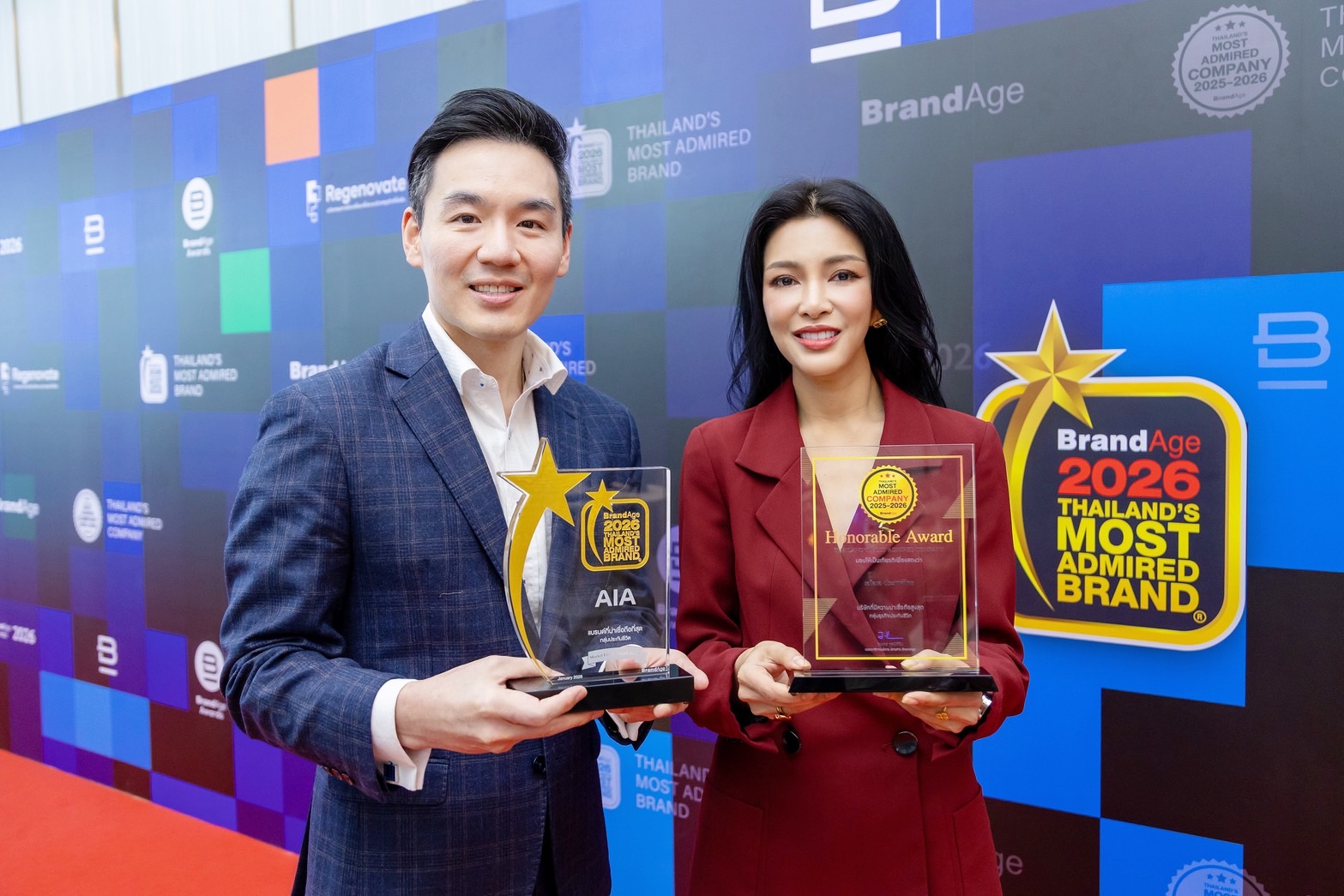 เอไอเอ ประเทศไทย คว้า 4 รางวัลสุดยอดแบรนด์และบริษัทที่น่าเชื่อถือที่สุด บนเวที2026 Thailand's Most Admired Brand และ 2025 - 2026 Thailand's Most Admired Companyโดยนิตยสาร BrandAge