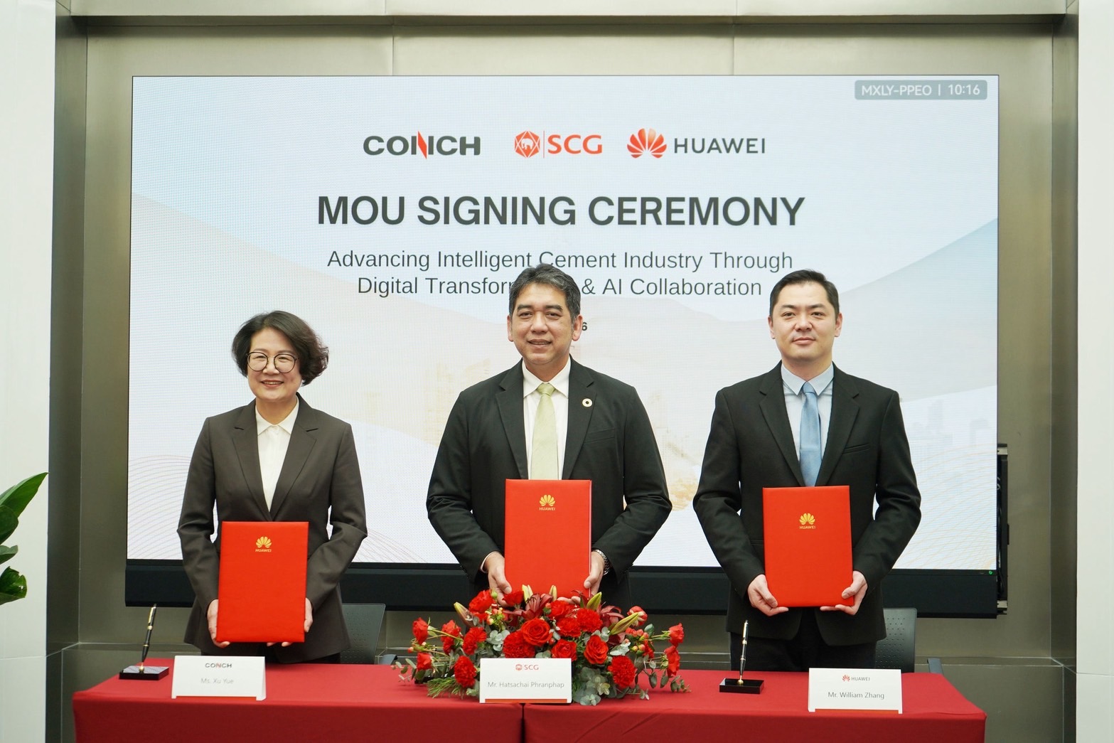 เอสซีจี จับมือ หัวเว่ย และ คอนช์ ลงนาม MoU พัฒนา AI และ  Advanced Process Control ยกระดับอุตสาหกรรมซีเมนต์สู่ยุคดิจิทัล