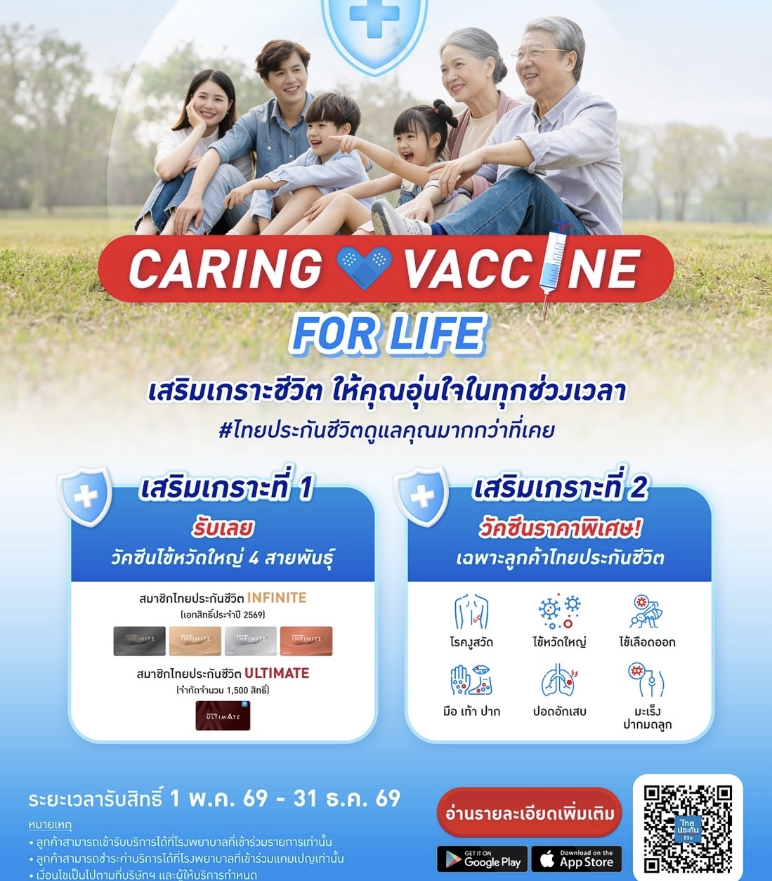 ไทยประกันชีวิต เปิดตัวแคมเปญ “Caring Vaccine for Life”มอบสิทธิพิเศษวัคซีนดูแลสุขภาพเชิงป้องกัน